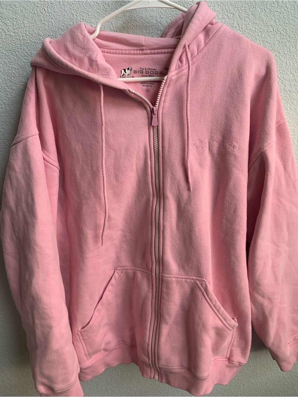 Big Dogs Pink Zip-Up Hoodie for Women
